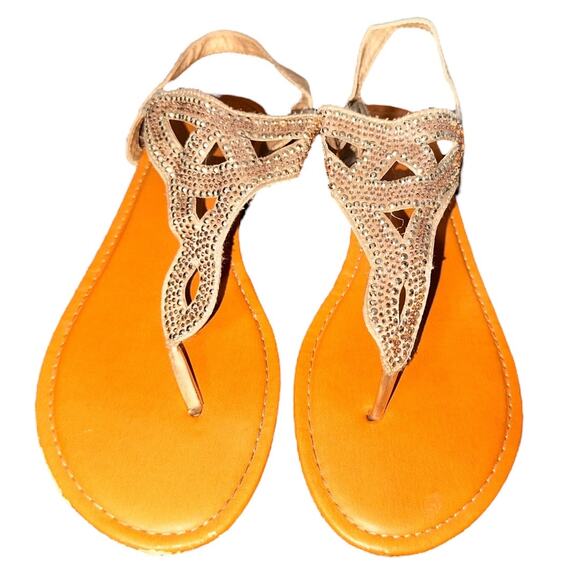 Womens size 6/7 T-Stap flip flops thong - sling back flat sandals - Picture 4 of 8